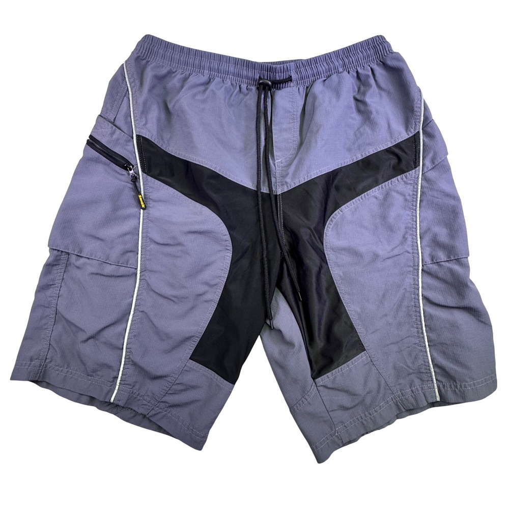 Santic Mountain Biking Shorts Men's XL Purple Black Ripstop Cargo Pockets